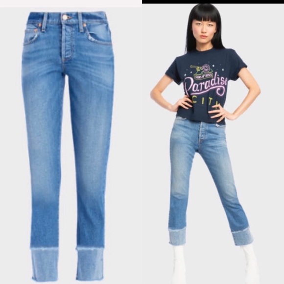 Alice & Olivia-Amazing High Rise Double Hem Jean 27 - Picture 7 of 13